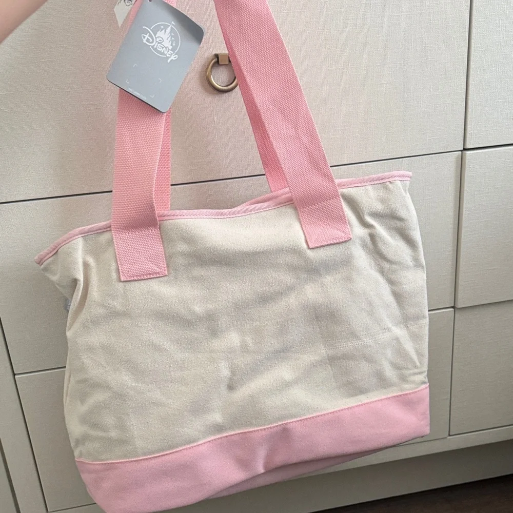 Disney Cream and Pink Mickey & Minnie Canvas Tote - Picture 5 of 10